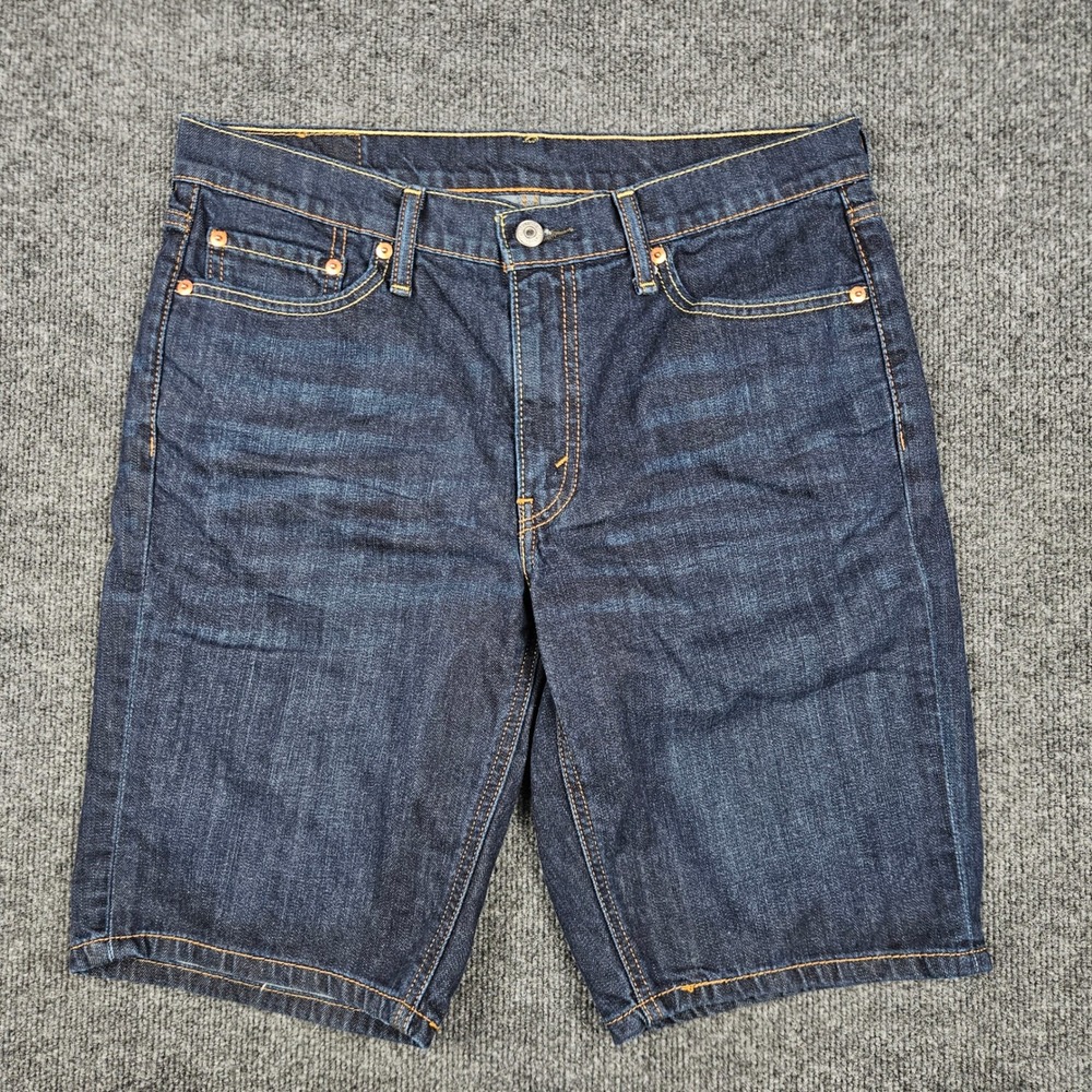 Levis 541 Denim Shorts Mens 32 Athletic Taper Dark Wash Indigo Jorts Stretch 10"